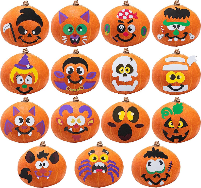 Halloween Foam Pumpkin Decoration Stickers, 15 Pack