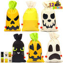 Halloween 12 Canvas Holiday Gift Drawstring Bags