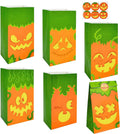Pumpkin Face Halloween Goodie Bags with Stickers, 72 Pcs