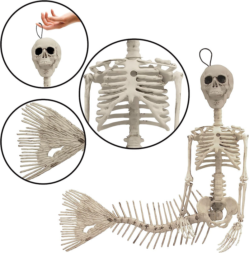 30in Tall Mermaid Skeleton Plastic Bones