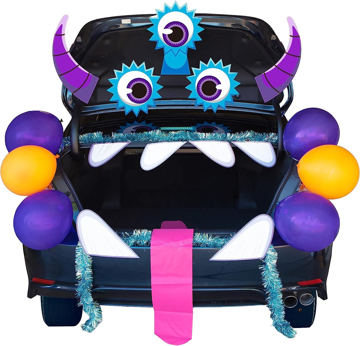 monsters inc trunk or treat kit Halloween Monster Trunk or Treat Car Decorations Kit with Balloons
