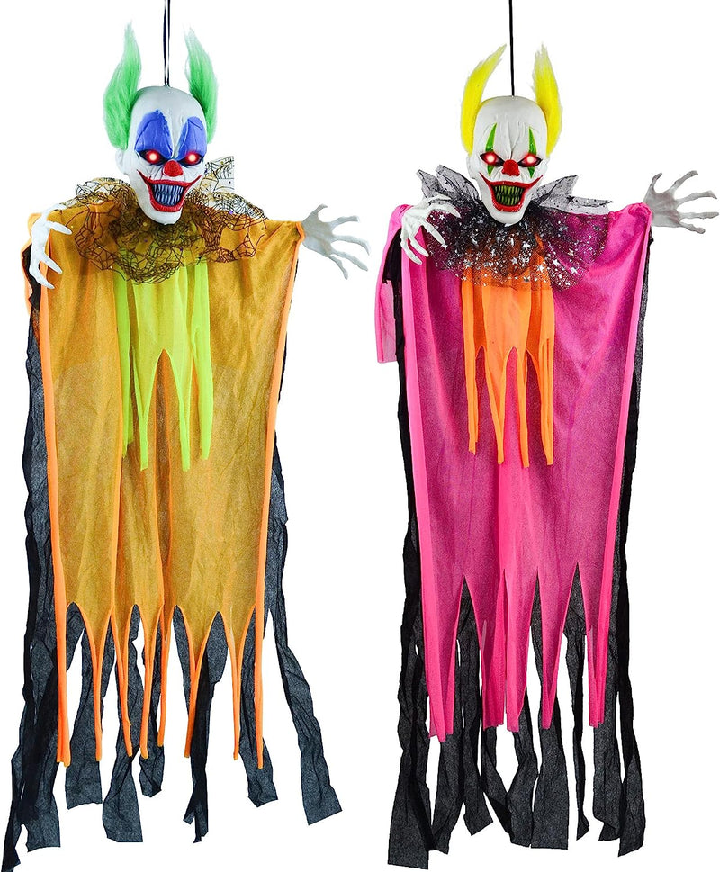 36in Hanging Clowns Decoration, 2 Pack