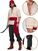JOYIN Men's Pirate Costume - Adult Halloween Renaissance Outfit