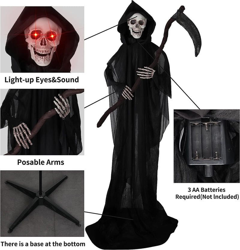 64.5in Halloween Animated Standing Grim Reaper