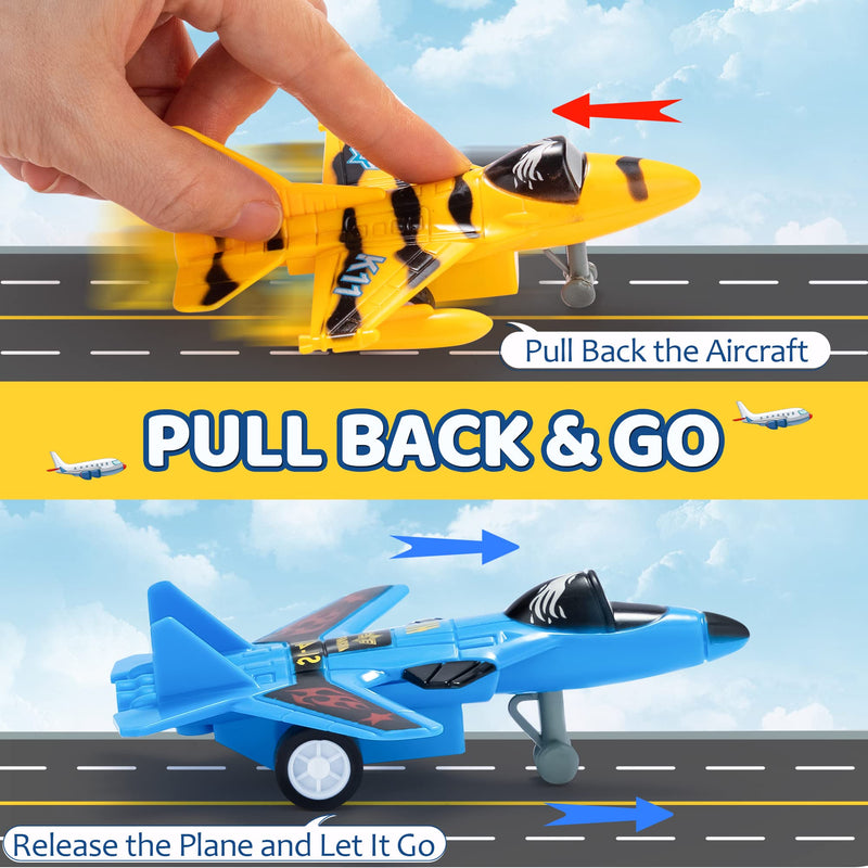 Pull Back Aircraft Toy Set, 16Pcs