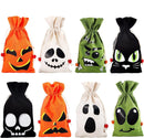 Halloween Drawstring Canvas Bags, 12 Pcs