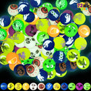 Halloween Glow-in-the-Dark Bouncy Balls with 12 Varied Designs, 72 Pcs
