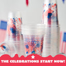 72Pcs July 4th Patriotic Plastic Cups