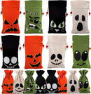 Halloween Drawstring Canvas Bags, 12 Pcs