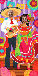 Cinco de Mayo Fiesta Couple Photo Door Banner, 36x72ft