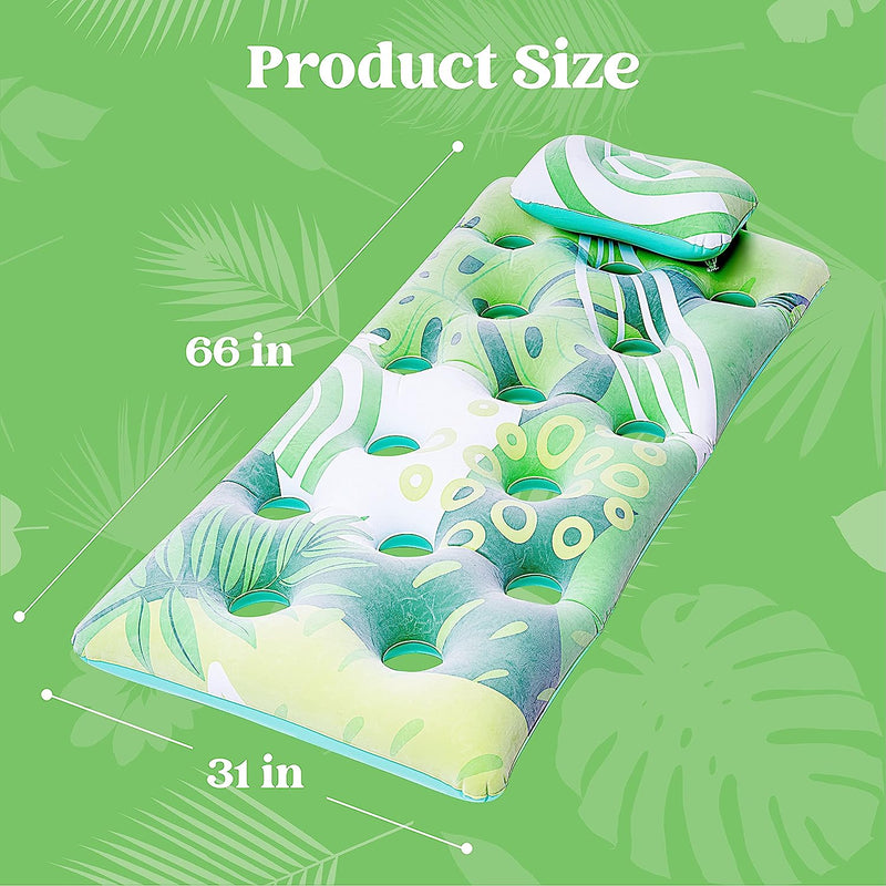 Sloosh 66in15 Pocket Inflatable Luxury Fabric Pool Float