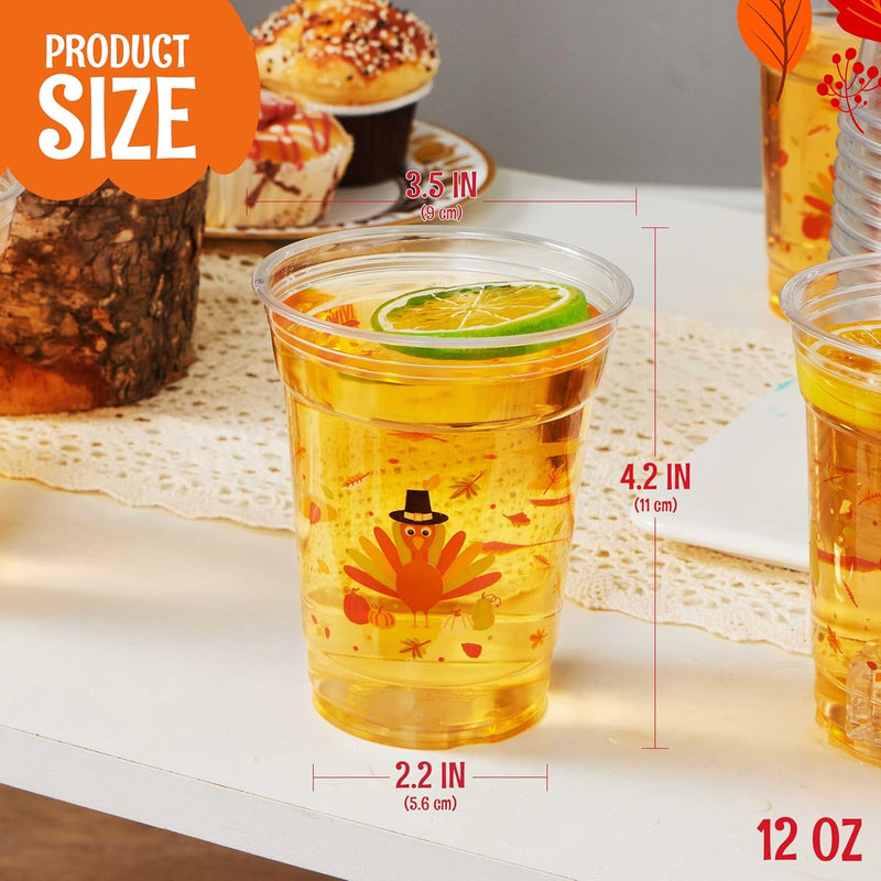 72 Pcs Thanksgiving Disposable Plastic Cups