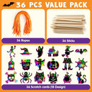 JOYIN 36 PCS Halloween Scratch Paper Art - 18 Designs for Kids Age 3+