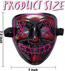 Purple Led Scary Mask And Gloves