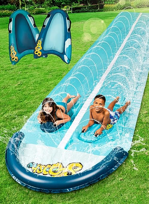 SLOOSH - 2 Person Deluxe Water Slide with 2 Race Boards