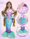 JOYIN Little Mermaid Costume with Tail - Girls Halloween Princess Outfit