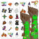 JOYIN 306 PCS Halloween Glow Temporary Tattoos - 42 Designs for Kids