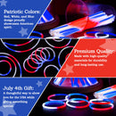 JOYIN 144 Pcs 4th of July Glow Sticks Bulk, Red White Blue 3 Colors in 1 Glow in the Dark Stick, Lightup Bracelet Necklace for Kids & Adults, Memorial Independence Day Party Accessory Favor Supply