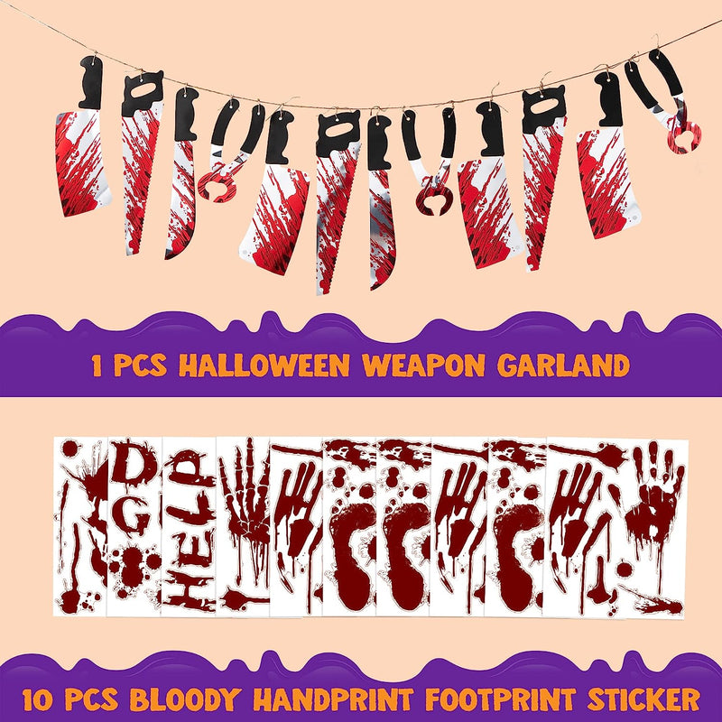 Weapon Garland & Bloody Window Stickers