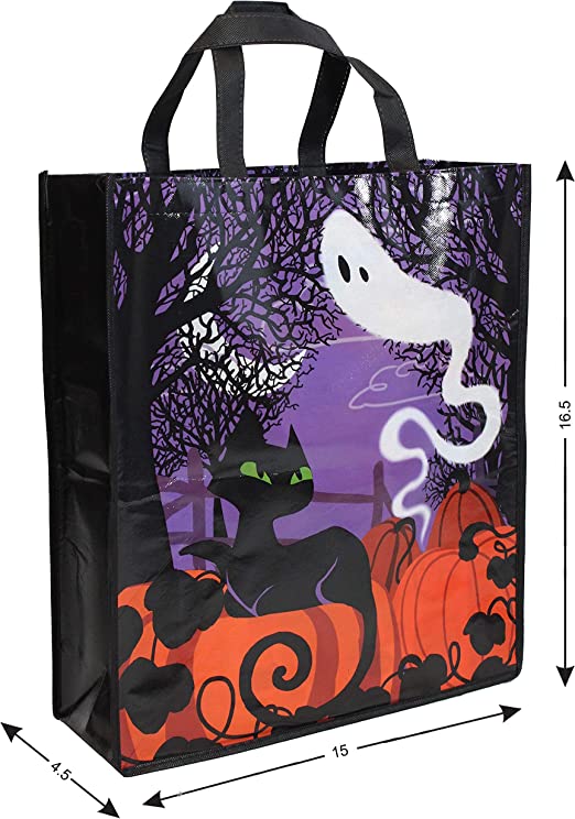 Halloween Trick Or Treat Tote Bags, 12 Pack