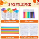 12 Pcs Thanksgiving Coloring Cup for Kids