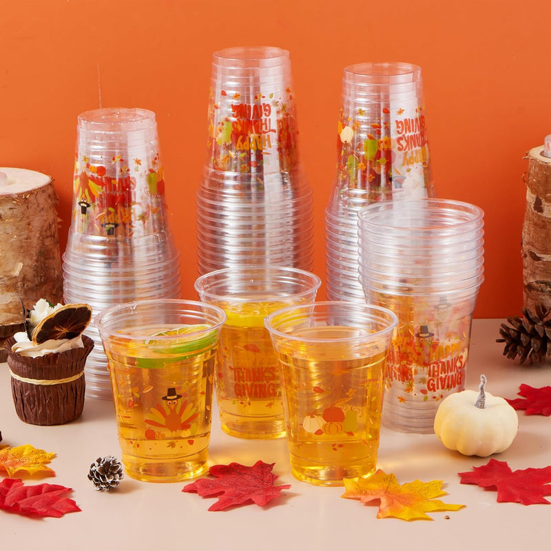 72 Pcs Thanksgiving Disposable Plastic Cups