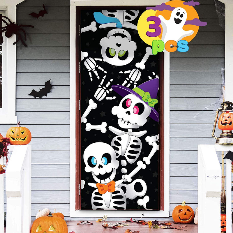 3 Piece 3d Design Cute Skeleton Door Cover