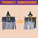 4 Pcs Hanging Witches (Purple, Orange, Green, Grey)