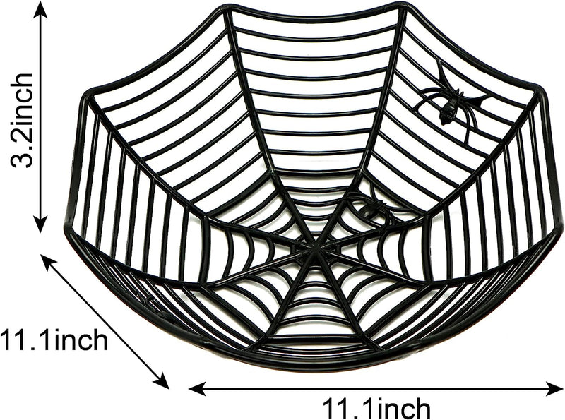 Large Spider Web Plastic Bowls, 3 Pcs