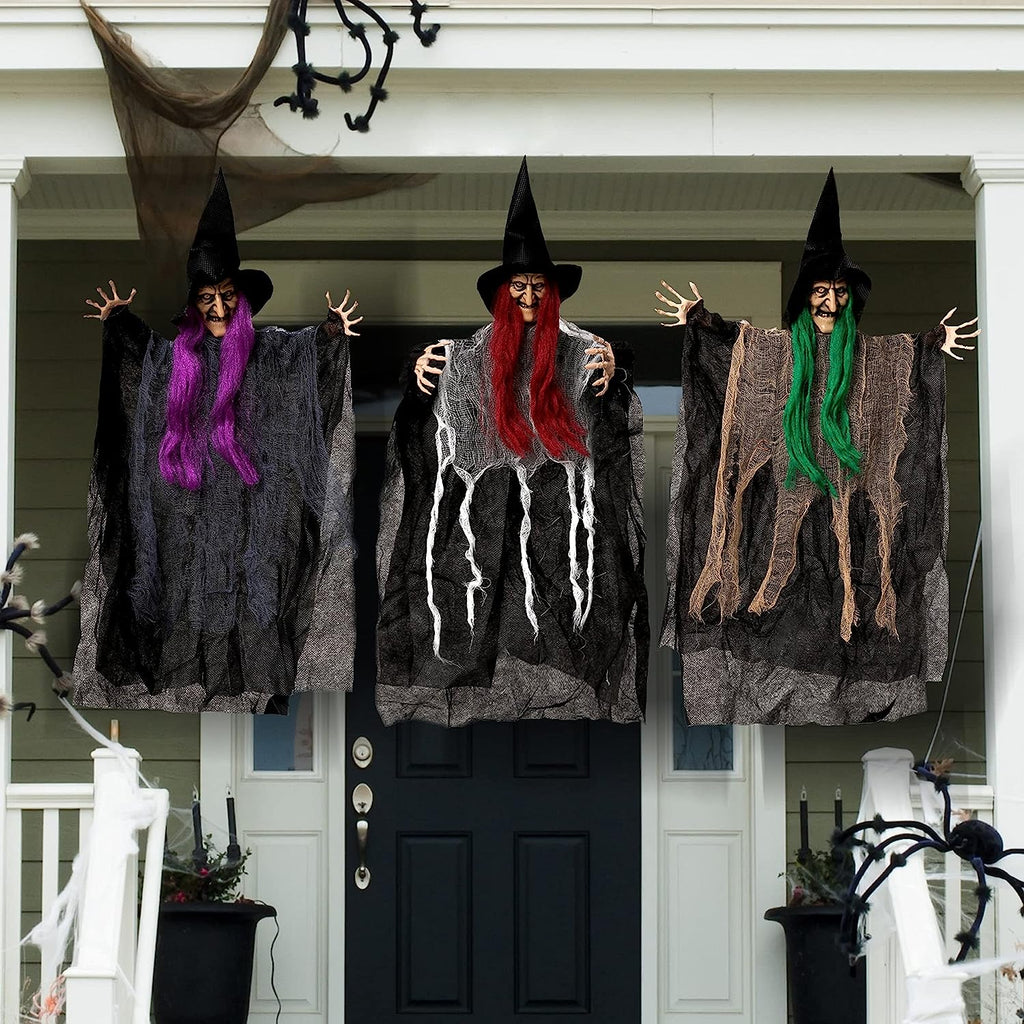 JOYIN | 22'' Hanging Witch with Posable Arms, 3 Pack