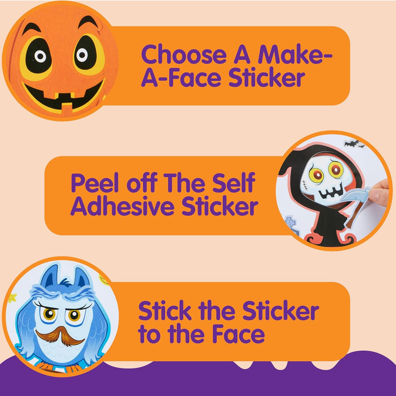 36 Pcs Halloween Make a Face Stickers for Kids