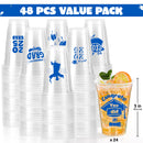 JOYIN 48 Pcs Blue Graduation Cups Party decorations, 16 Oz Disposable Plastic Cups Class of 2025 with 24 Fun Designs, Grad Decor Party Supplies for College & High School Celebrations