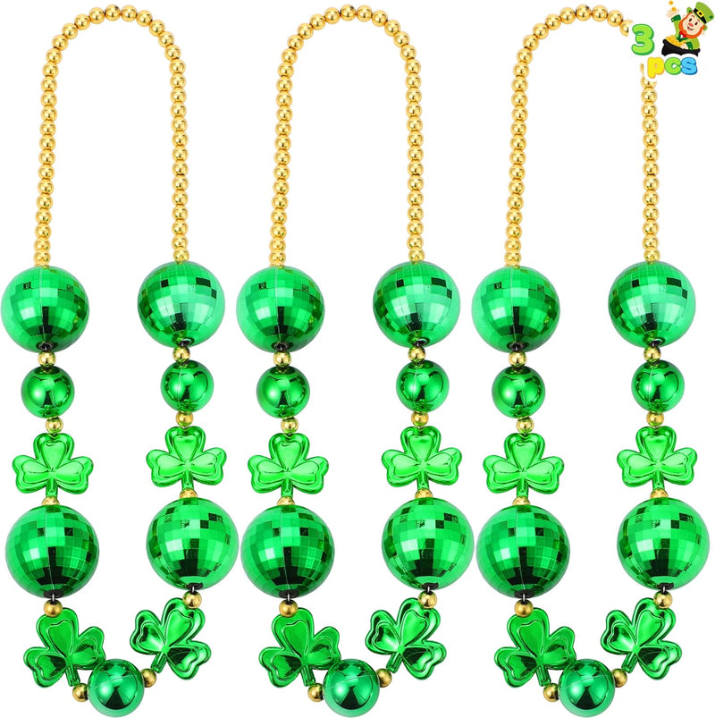 3 Pcs St. Patrick's Day Jumbo Bead Necklaces