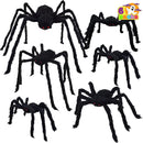 6 Pack Halloween Realistic Hairy Spiders Set