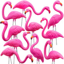 10Pcs Small Pink Flamingo Yard Ornament