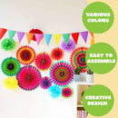 40Pcs Cinco de Mayo Fiesta Paper Fan Party Decorations Set