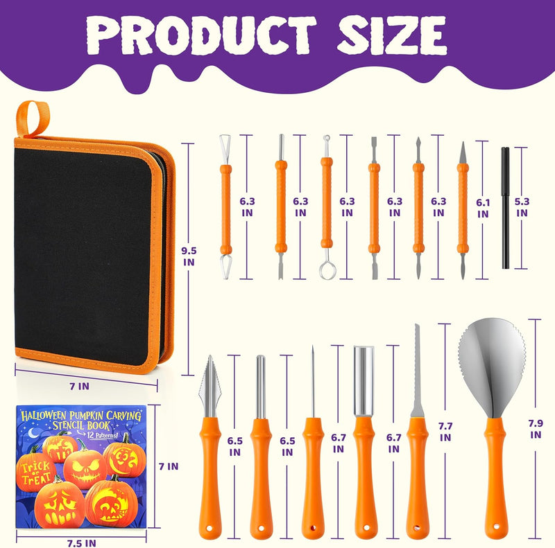 14 Pcs Halloween Pumpkin Carving Kit