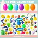 60Pcs 2.4in Easter Eggs with Toys Inside for Easter Egg Hunt