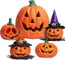 Halloween Pumpkin Light Up Decoration Combo Set, 5 Pack