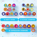 50Pcs Assorted Stamps for Kids Self-Ink Stamps with 50 Designs
