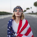 4Pcs July 4th Flag Bandanas & Sunglasses