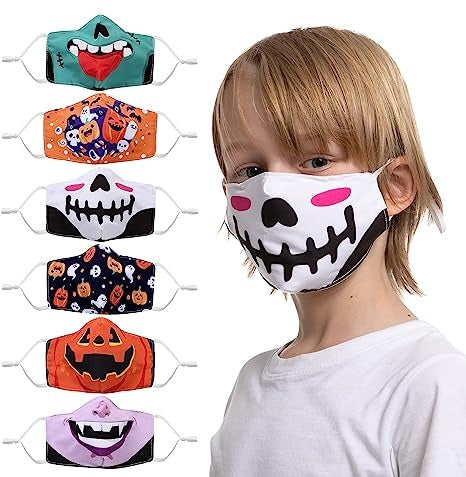 Halloween Funny Washable Face Mask, 6 Pcs