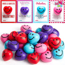 JOYIN 36 Packs Heart Shape Stress Ball with Cards Stress Relief Fidget Toy for Valentine Party Favors