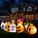 Joiedomi 8 Ft Inflatable Halloween Pumpkin Ghost Cat Set with LED Lights
