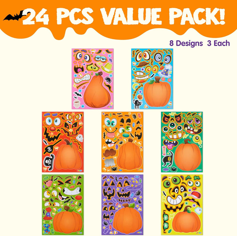 24 Pcs Halloween Pumpkin Decorating Stickers