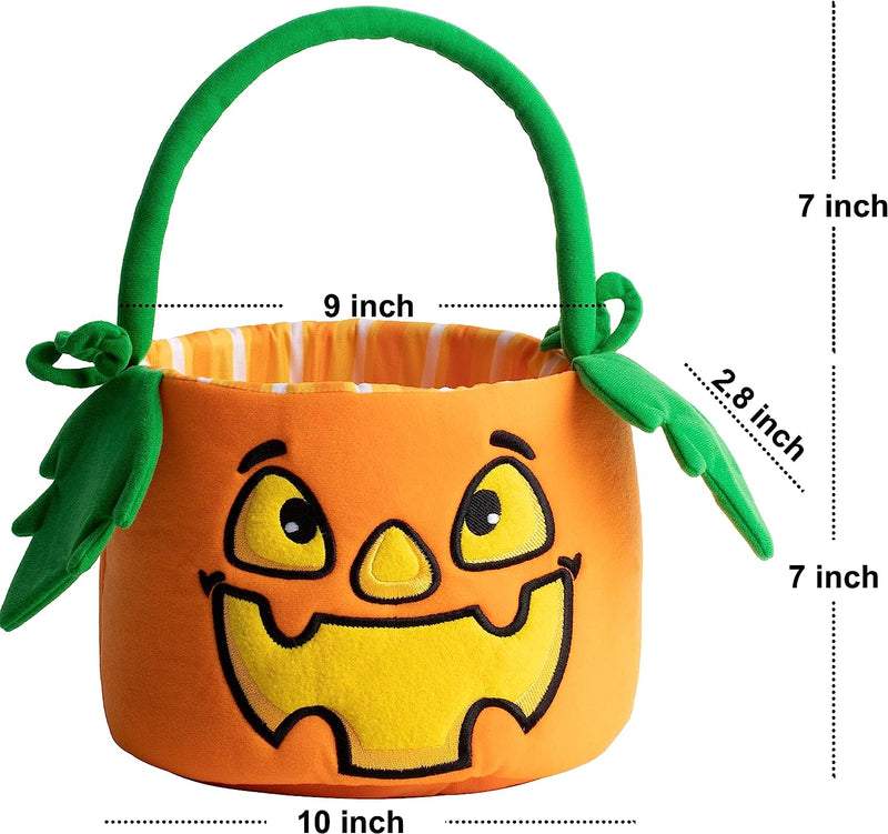 Pumpkin Halloween Plush Bucket with Handle