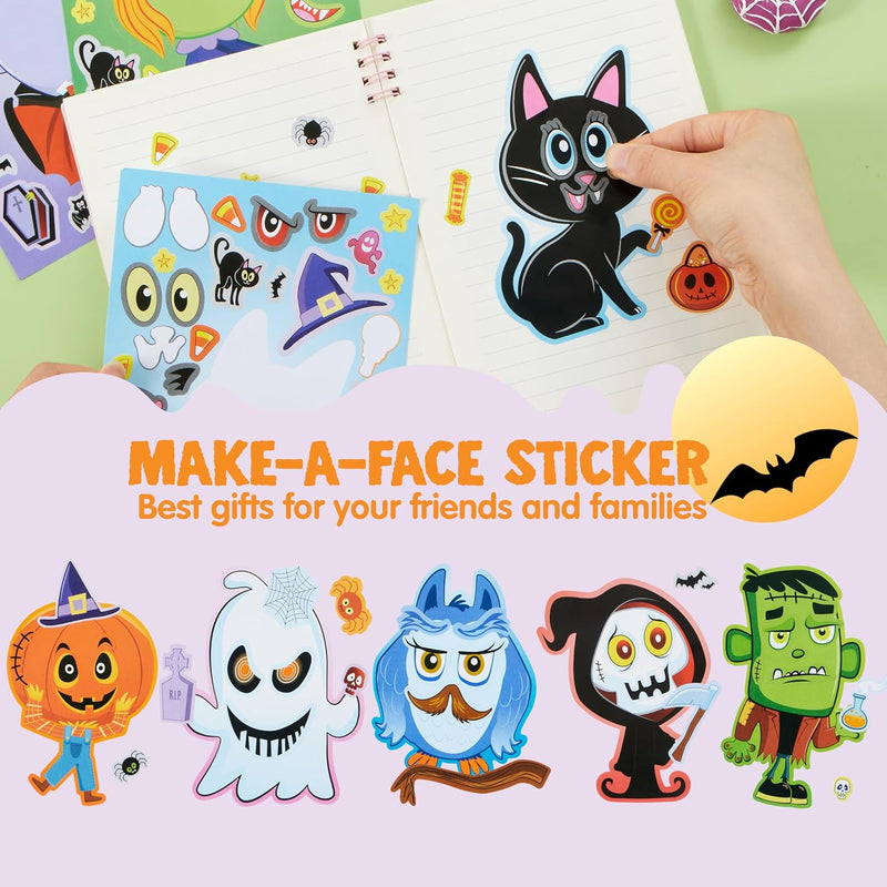 36 Pcs Halloween Make a Face Stickers for Kids