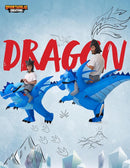 JOYIN Inflatable Ice Dragon Costume - Blue Ride-On Blow Up Halloween Suit