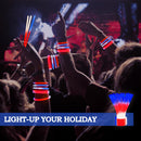 JOYIN 72 Pcs July 4th Glow Sticks Bulk with Connectors, Red White Blue 3 Colors In 1 Glow in The Dark Stick, Light Up Bracelets & Necklaces for Kids & Adults, Party Favor Supplies For Independence Day