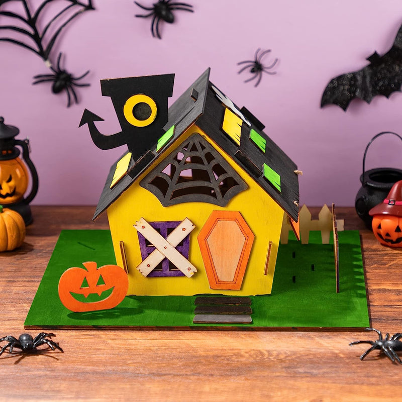 Halloween Wooden Craft Kit with Spooky residence, Ornament & Layer Craft